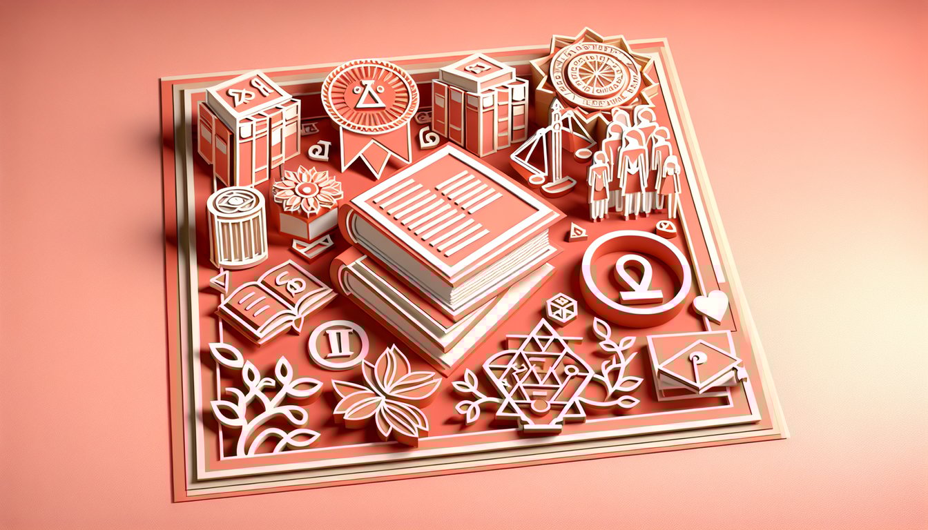 Paper cutout style illustration reading Zeta Phi Beta quiz with sorority symbols and question marks on coral background