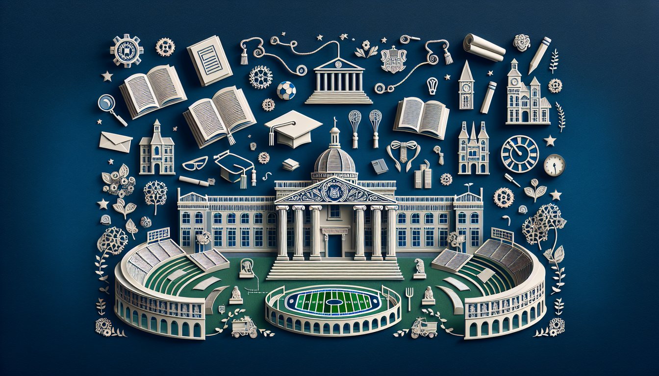 Colorful paper art promoting a University Campus Trivia Quiz.
