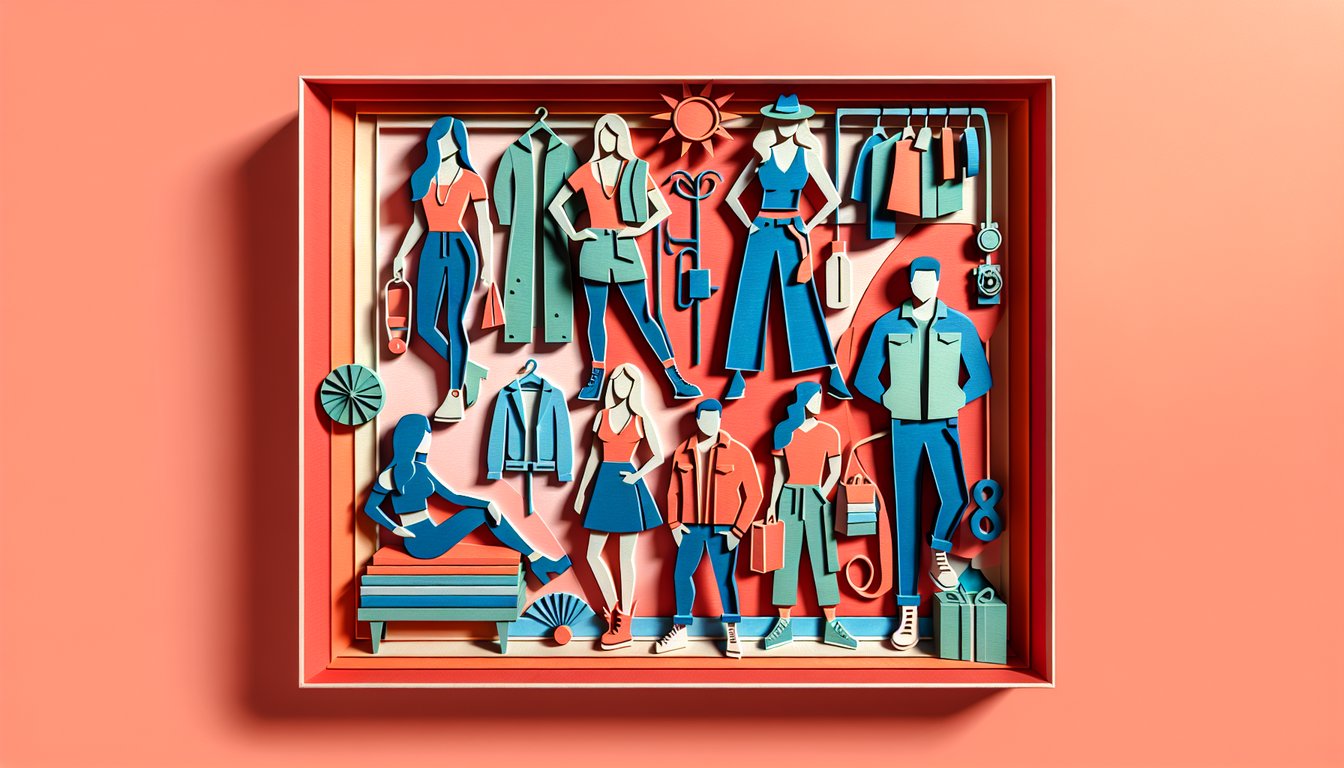 Paper art illustration for Skillet Members personality quiz on a coral background