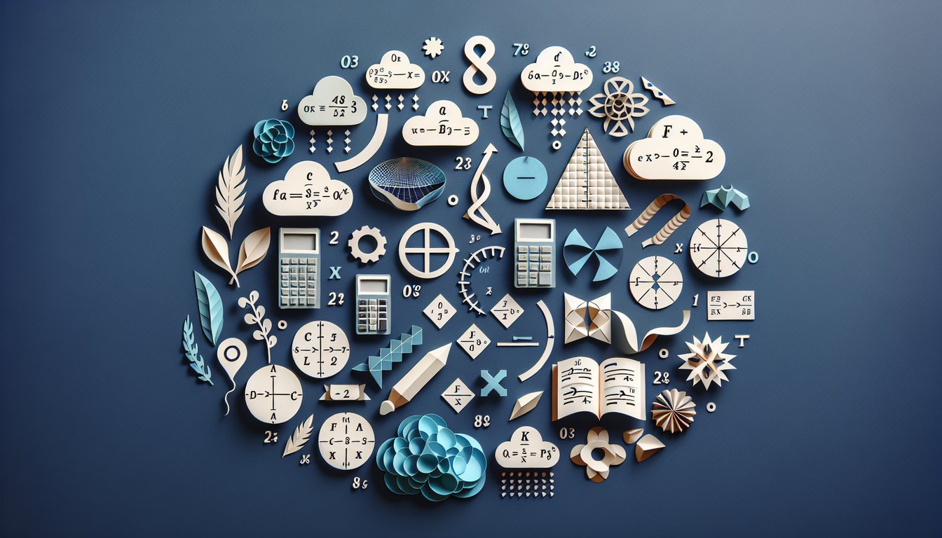 Paper art depicting a trivia quiz on domain and range challenge for high school math students.