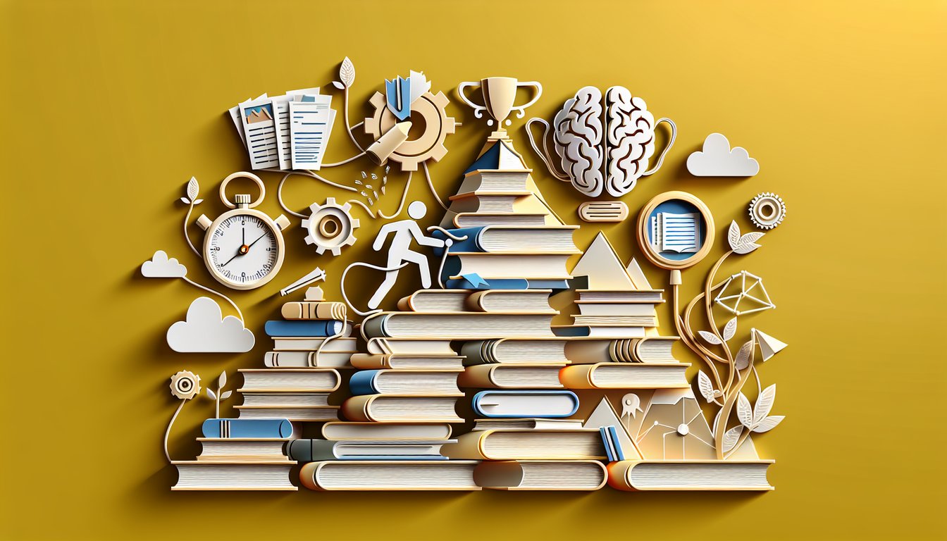 Paper art illustration promoting free NCE practice test on a golden yellow background