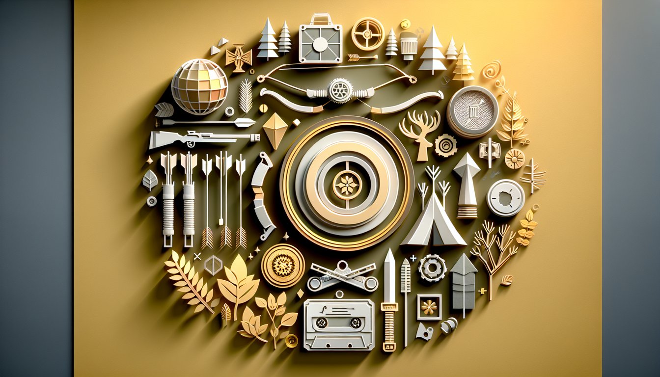 Paper art illustration for Hunger Games trivia quiz on a golden yellow background