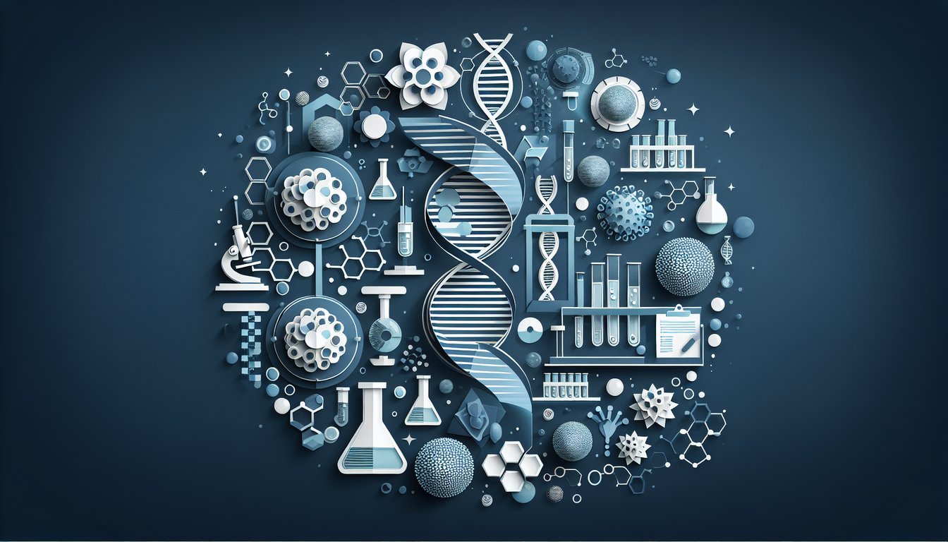 3D voxel art illustrating Molec and Cellular Laboratory course content