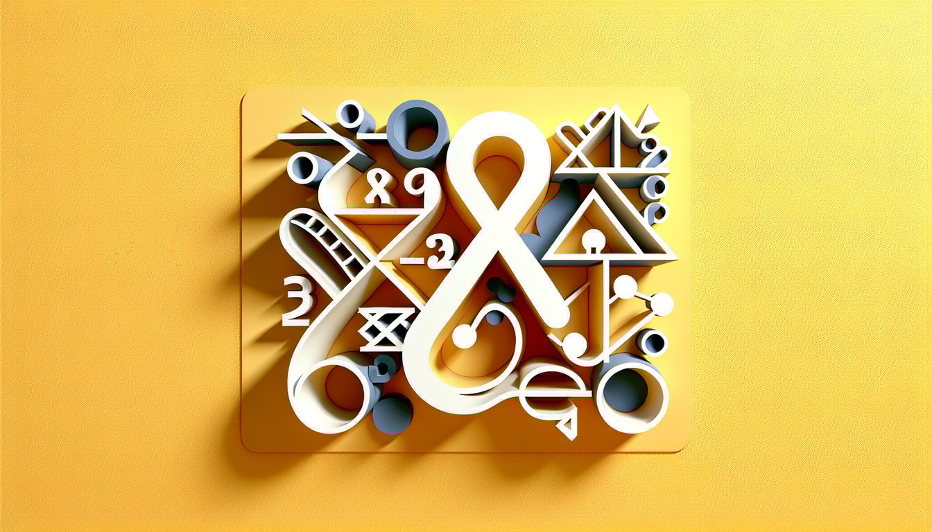 Paper art illustration for composite functions quiz on golden yellow background
