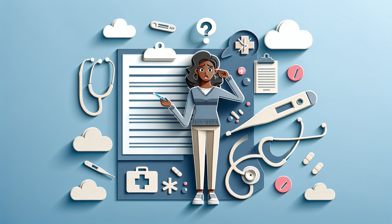Paper art illustration for ER quiz on sky blue background offering guidance on when to visit the ER or urgent care.