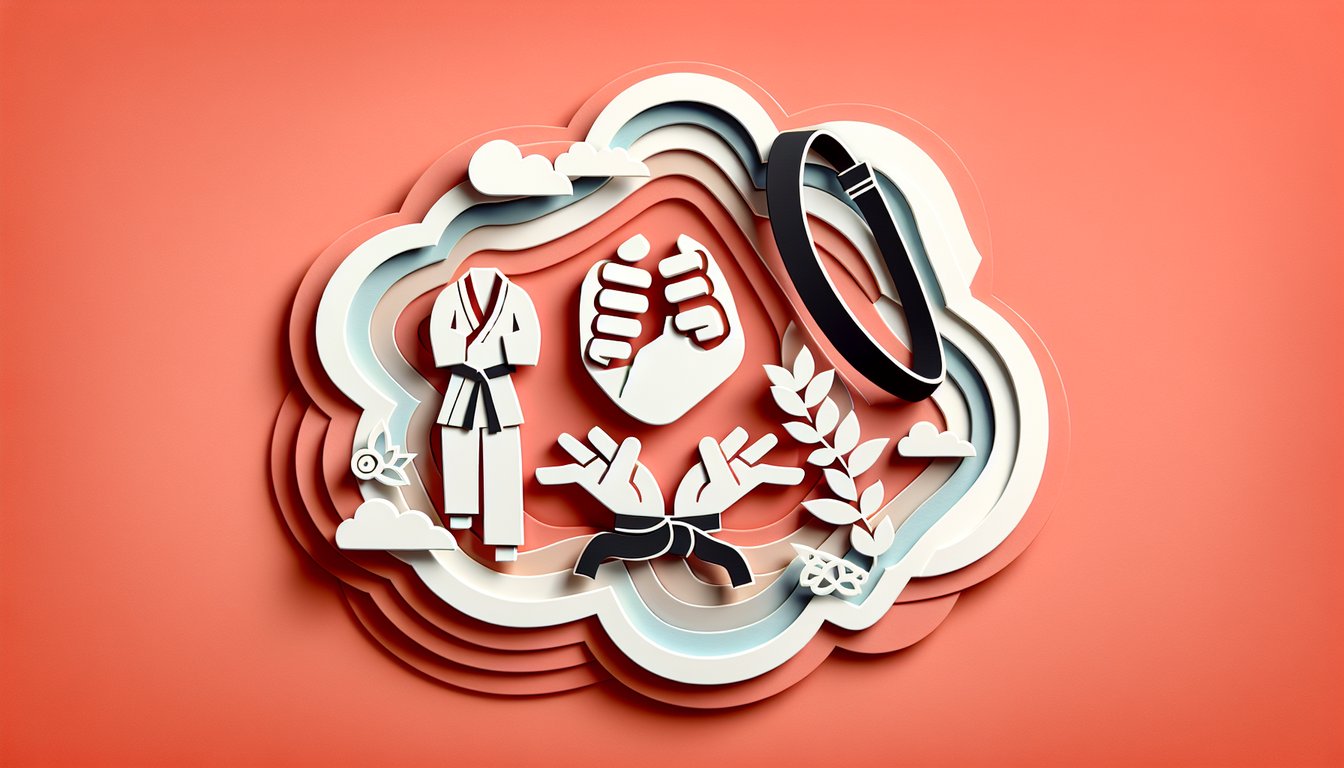 Paper art illustration of a martial artist kicking a stopwatch with text free Chuck Norris age quiz on coral background