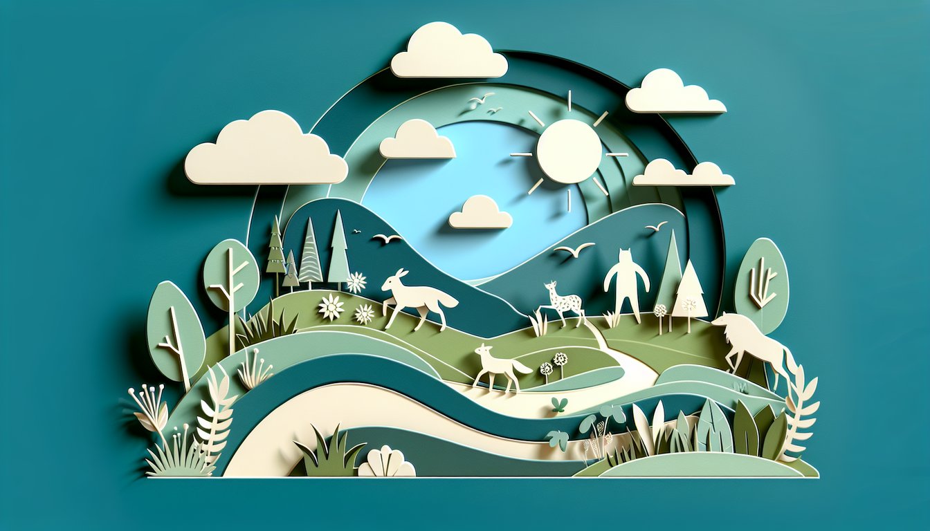 Paper art illustration for Pokemon Starter Quiz on a teal background