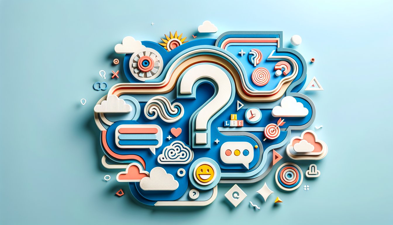 Paper cutout quiz on sky blue background featuring Azzyland name reveal trivia questions and fun facts