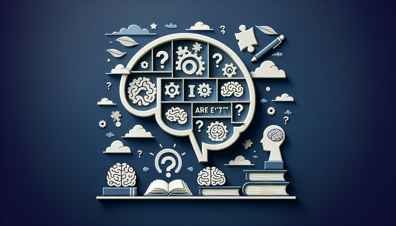 Paper art illustration for a verb be quiz with fun questions on a dark blue background.