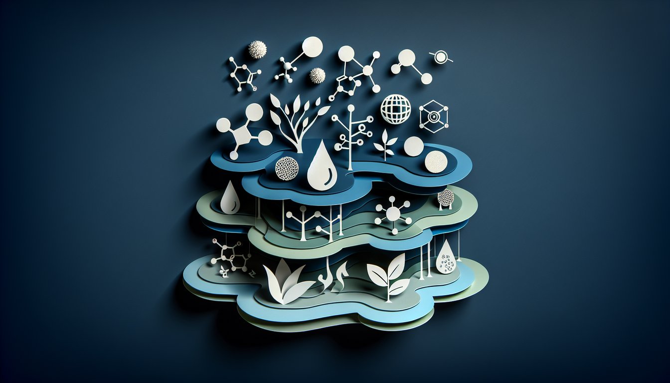 paper-cut style carbon rings molecular diversity shapes with quiz title on dark blue background