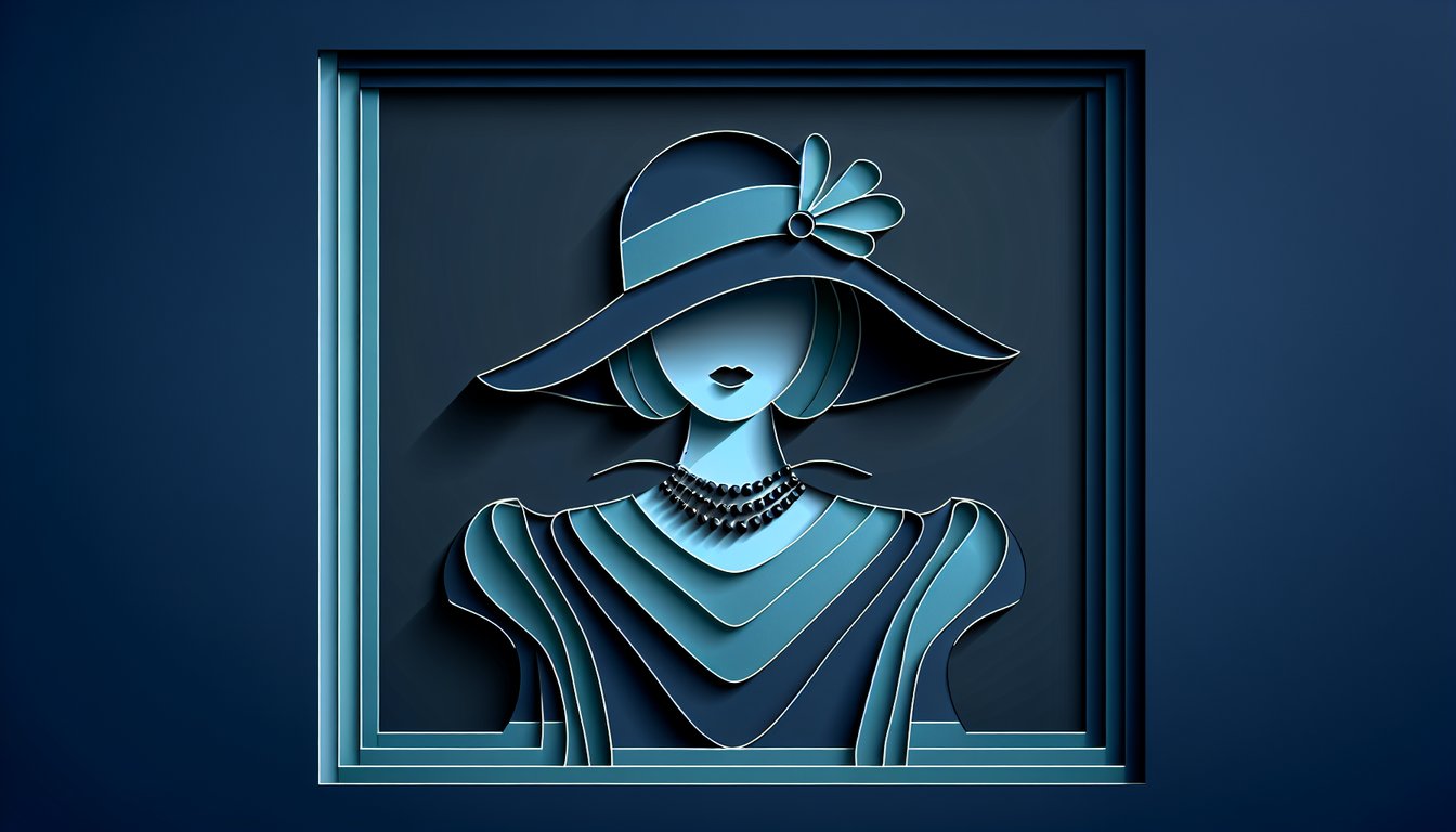 Paper art illustration for Barbie trivia quiz on dark blue background