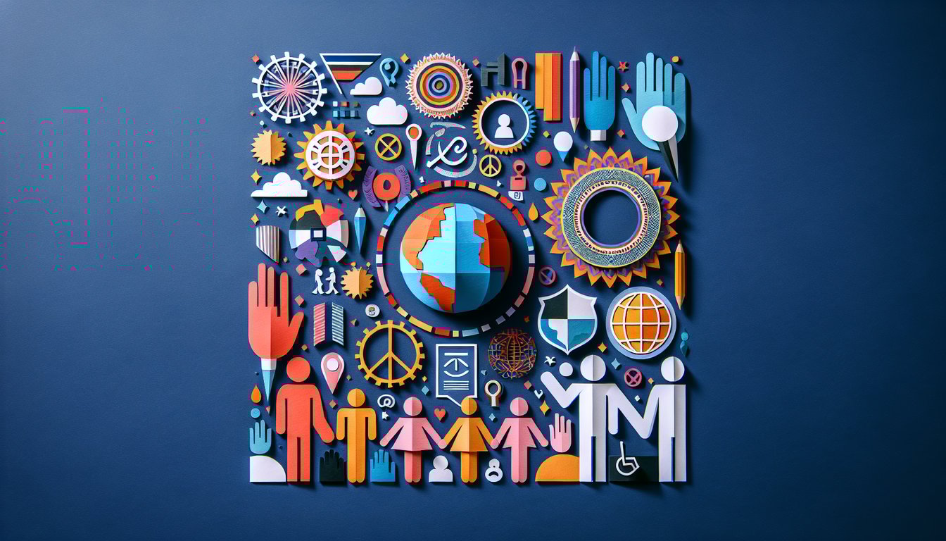Colorful paper art promoting a Racial Identity Screening Quiz.