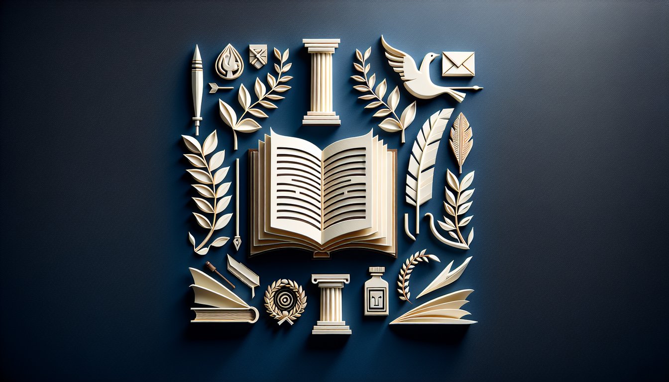 paper art quiz illustration Book of Acts apostles symbols question icons on dark blue background