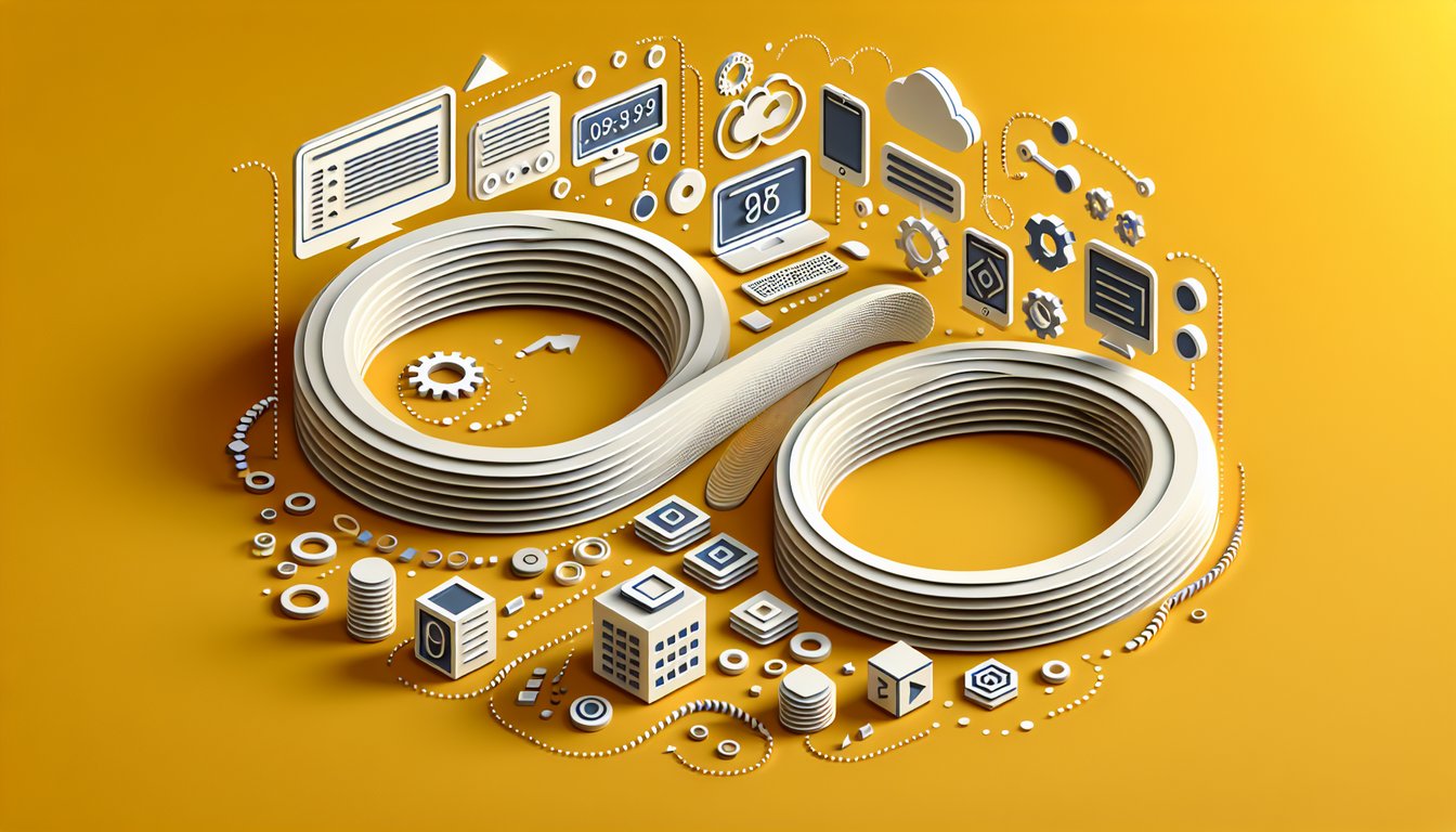 Paper art illustration for Computer and Information Technology quiz on golden yellow background