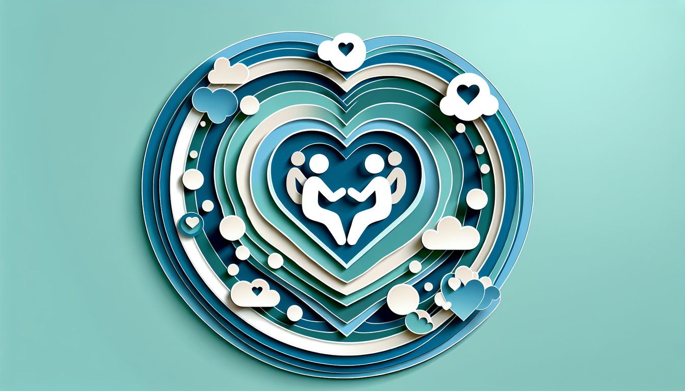 Paper art illustration for friend test quiz on a teal background