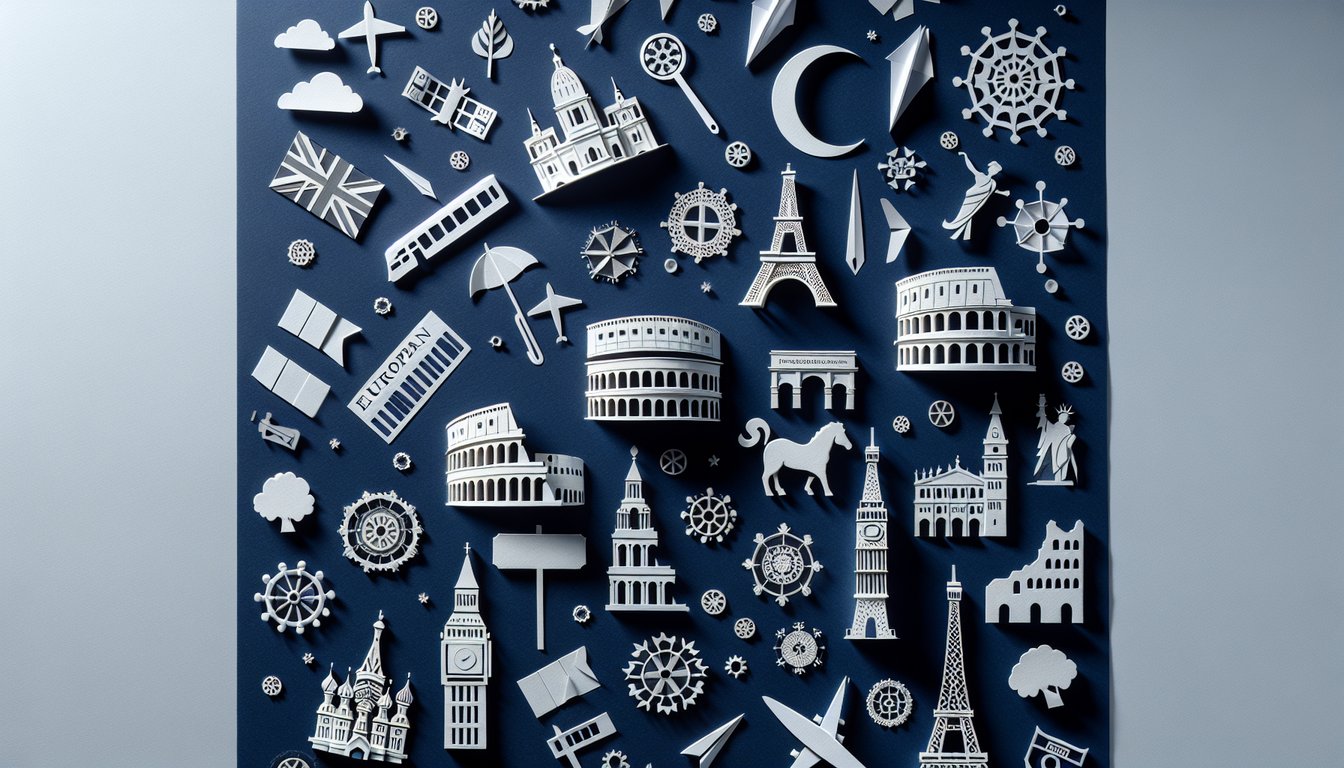 Colorful paper art featuring a quiz about European Capitals Knowledge