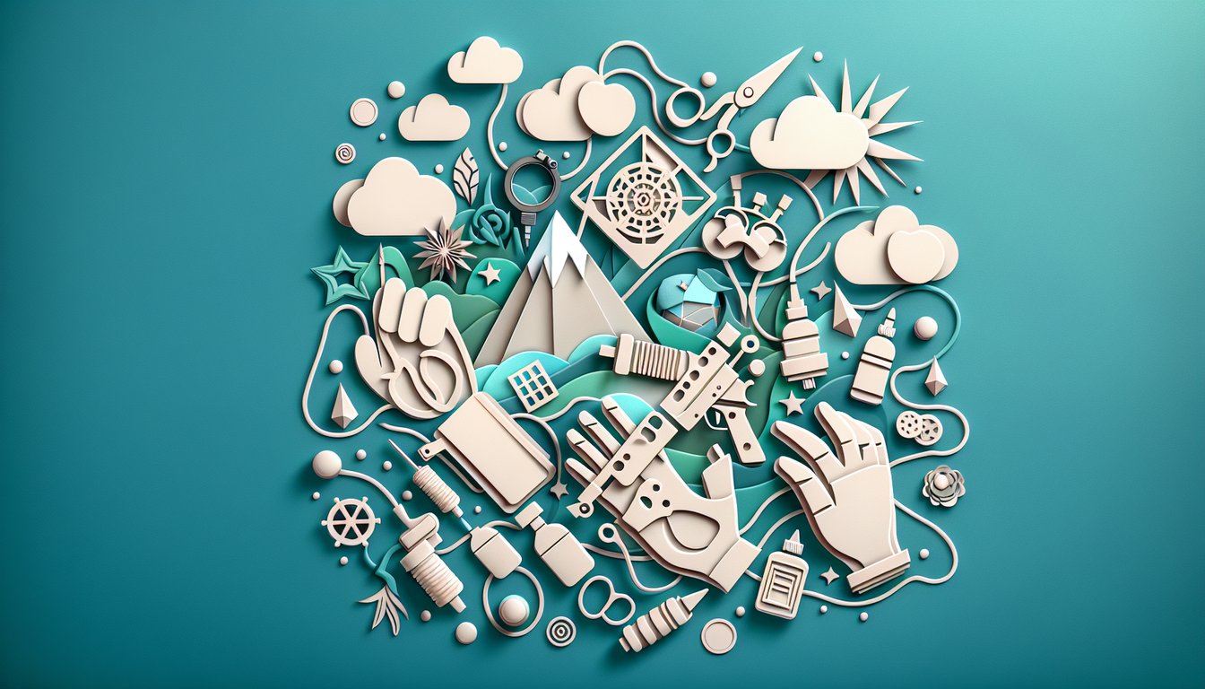 Paper art illustration for tattoo readiness quiz on a teal background