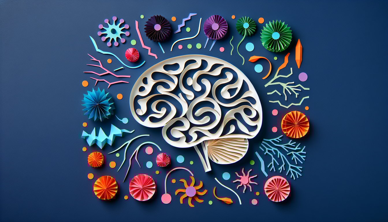 Colorful paper art depicting brain and neurons for Basic Neuroscience Knowledge Quiz
