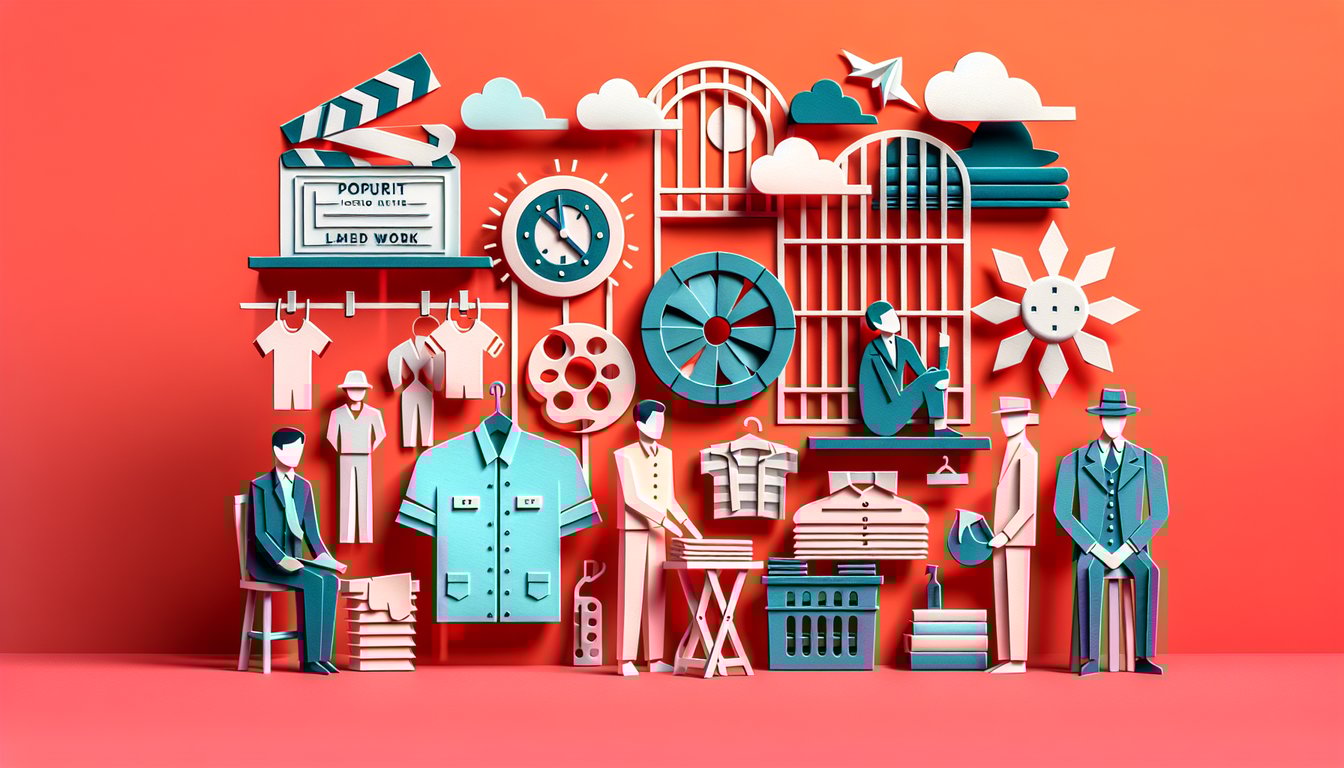 Paper art illustration on coral background for scored quiz on Al Capone Does My Shirts with Piper and Moose trivia challenge