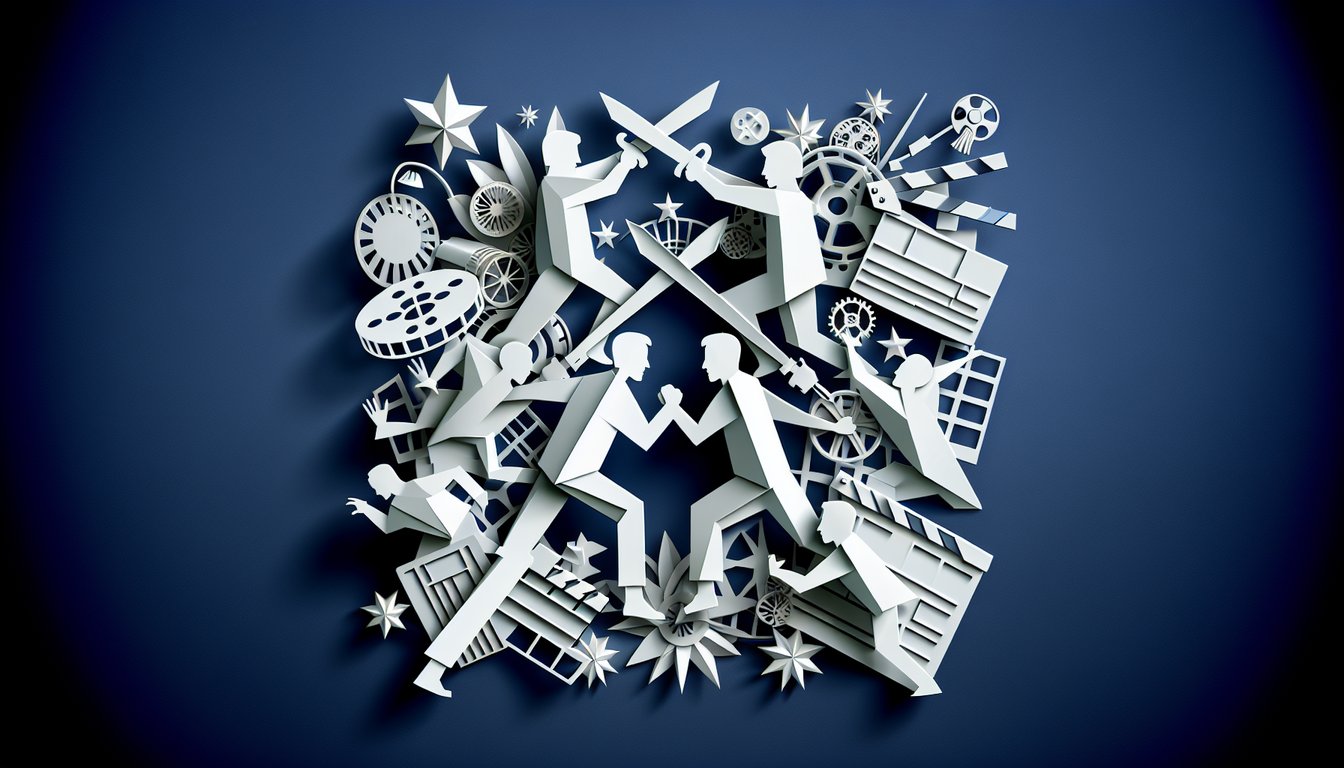 Paper art quiz uncover your cinematic alter ego Reno Flake Angel Salazar Master Sgt Sweet on dark blue background