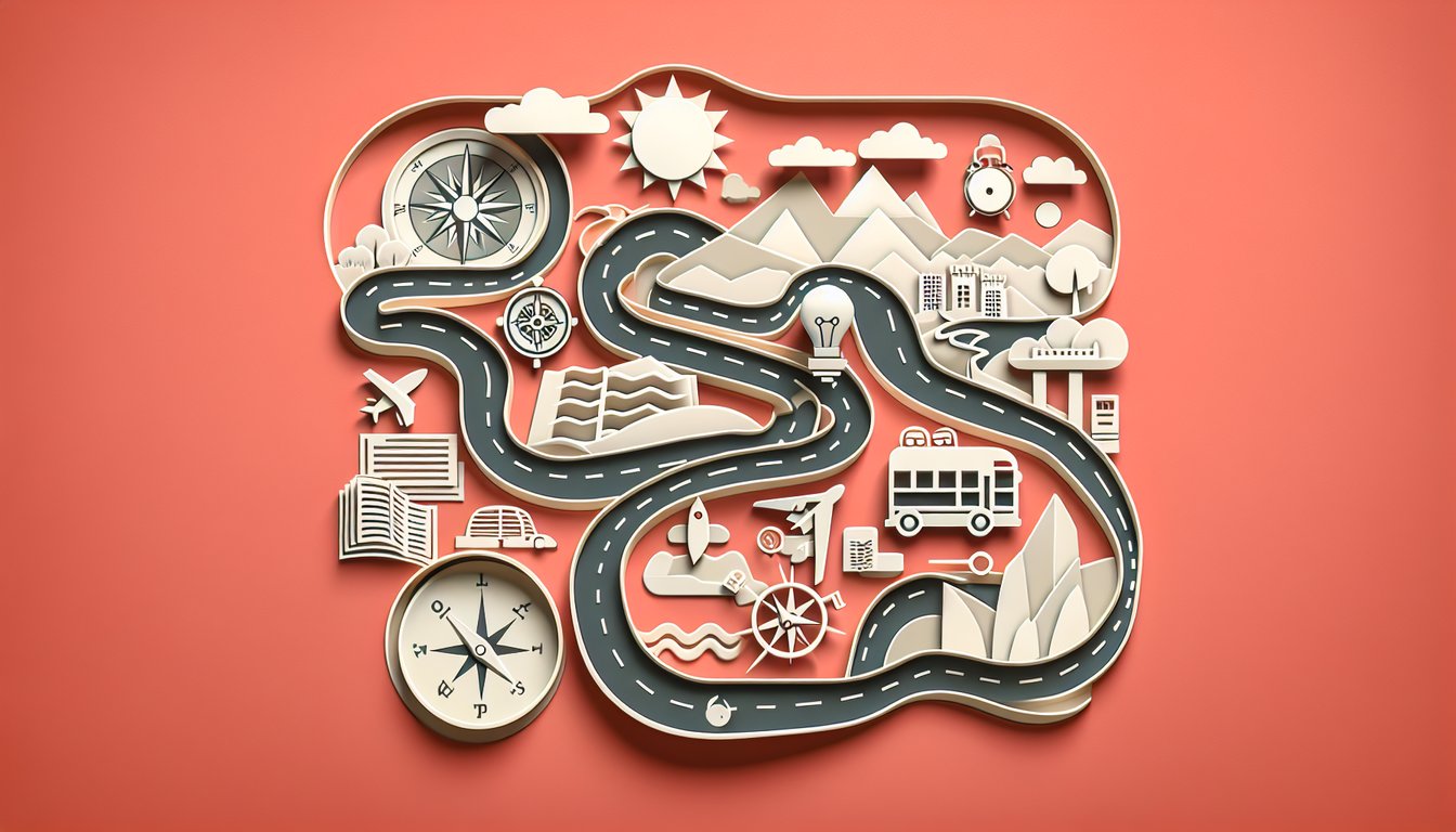 Paper art illustration of dog cat paw prints and Incredible Journey quiz banner on coral background