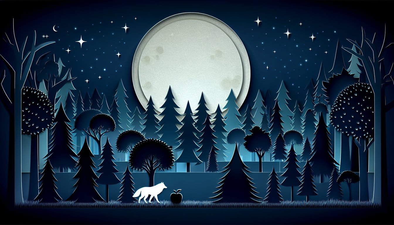 Paper art illustration for a Twilight Saga movie quotes quiz on a dark blue background