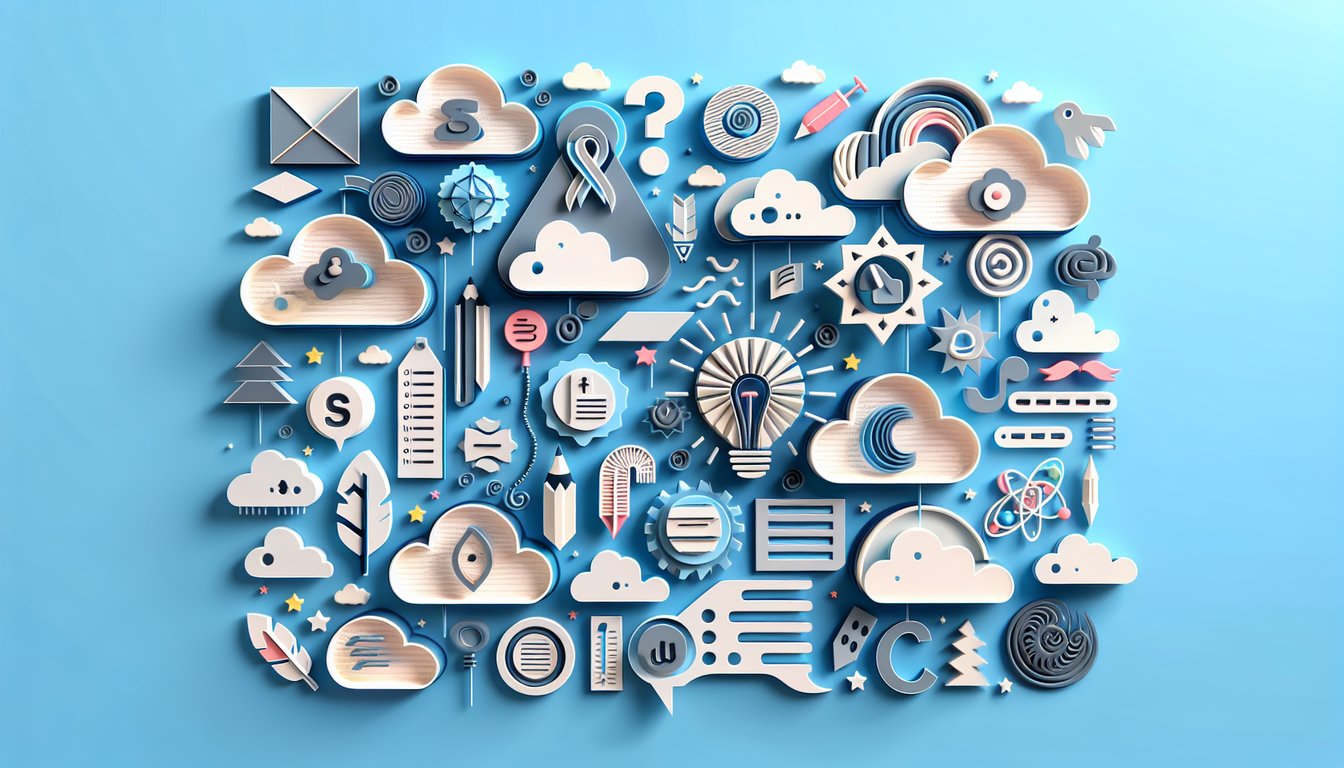 Paper art illustration for a verb functions quiz on a sky blue background