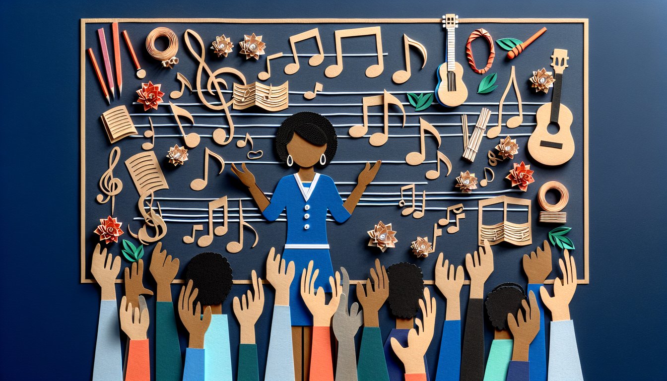 3D voxel art illustrating Orientation to Music Teaching and Learning K-HS course