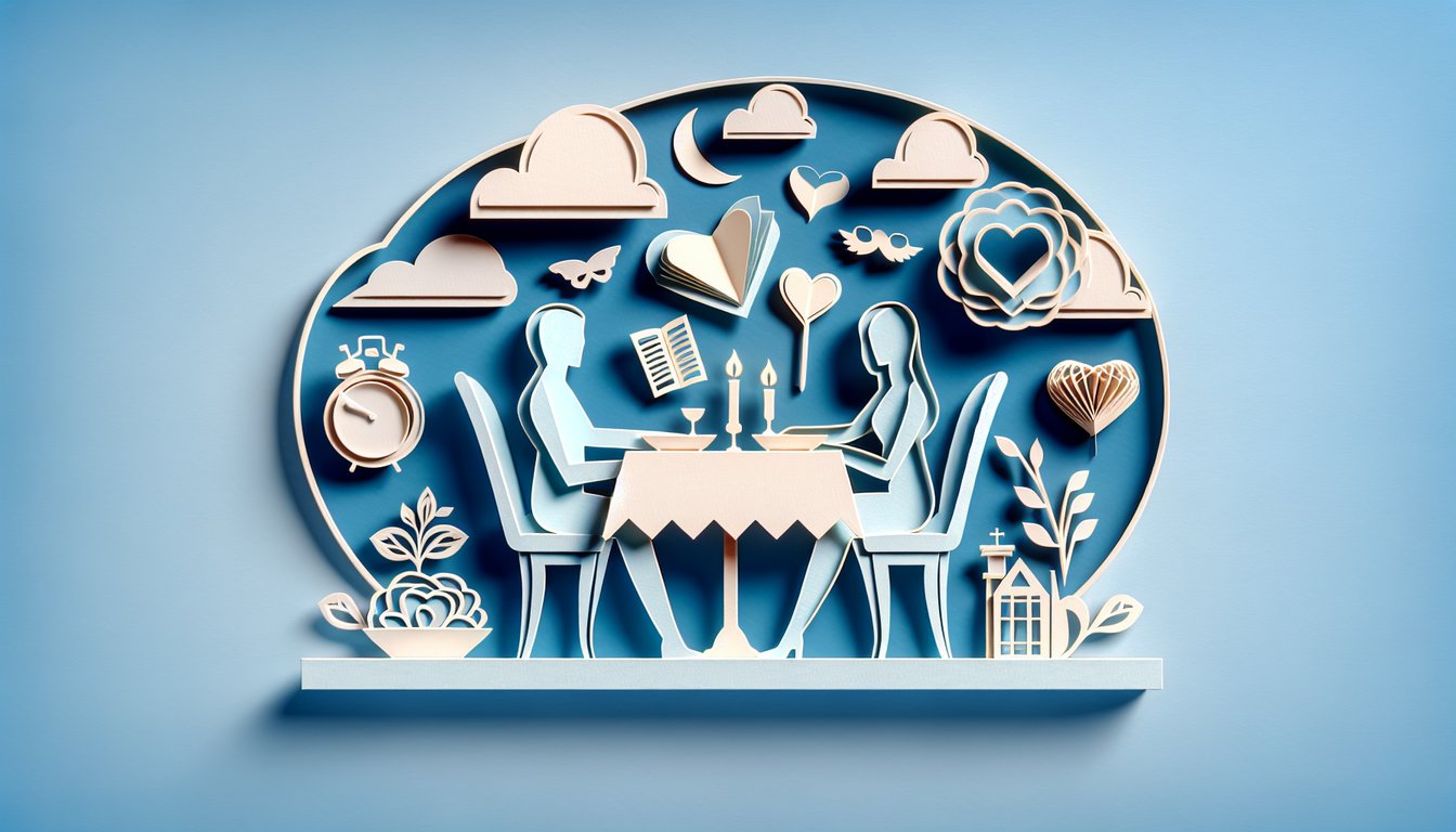 Paper art illustration for a Black Butler personality quiz on a sky blue background