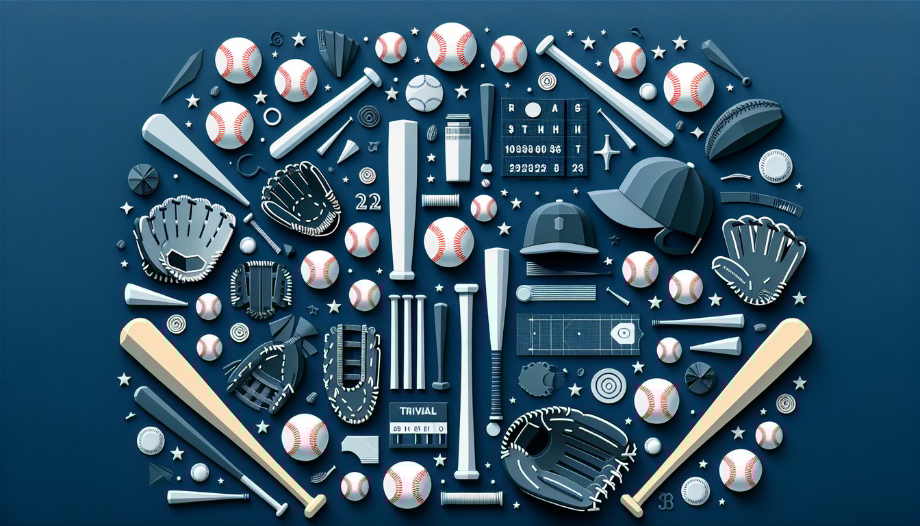Paper art featuring baseball elements for a statistical trivia quiz