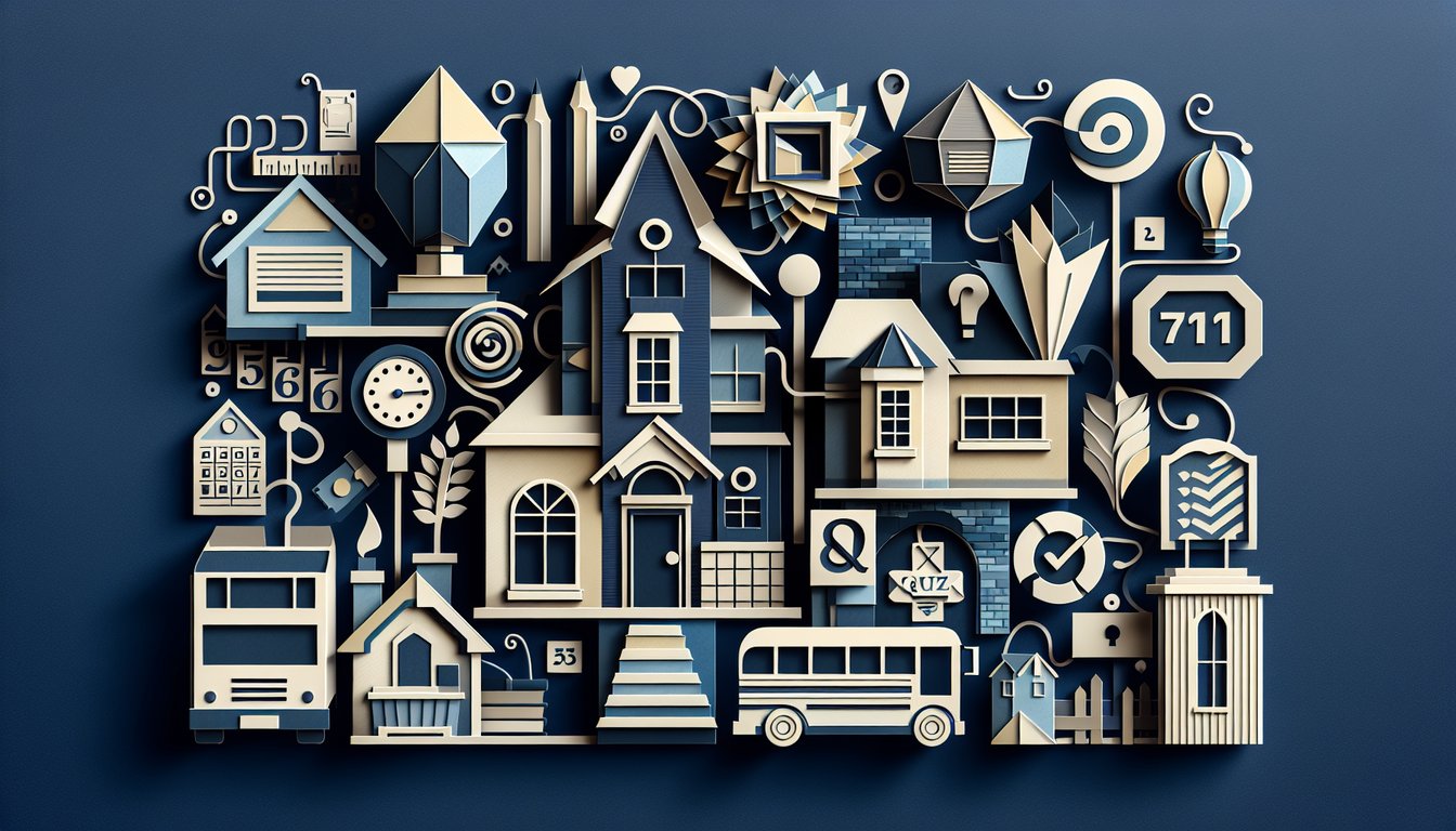 Paper art illustration of Charles short story quiz title with book pencil chalkboard on dark blue background