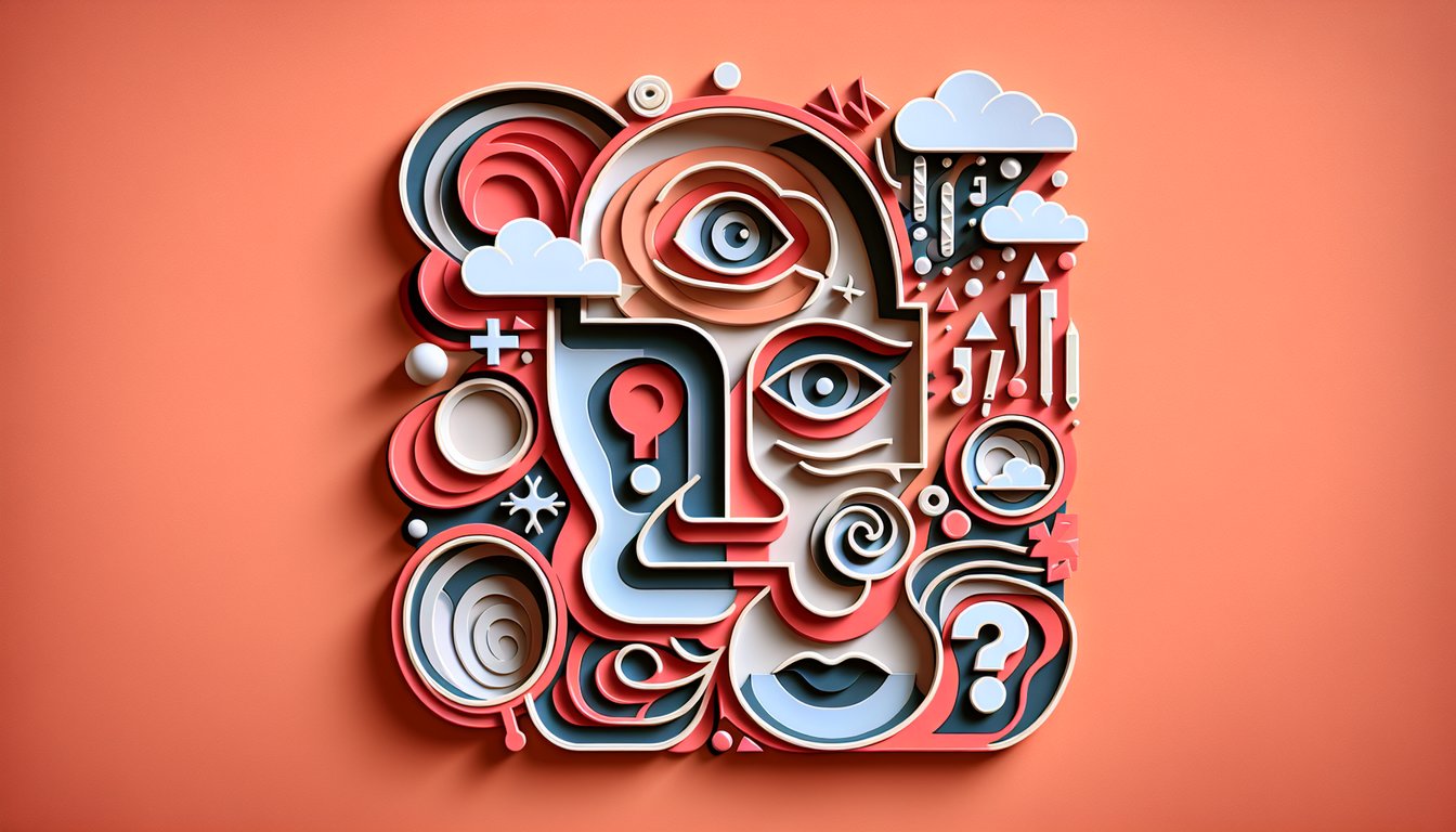 Paper art illustration for Am I Annoying Quiz on coral background