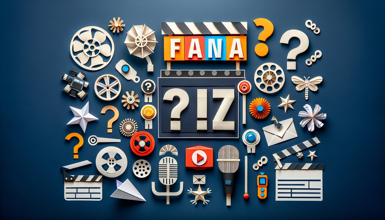Colorful paper art promoting a YouTuber Fan Trivia Quiz game.