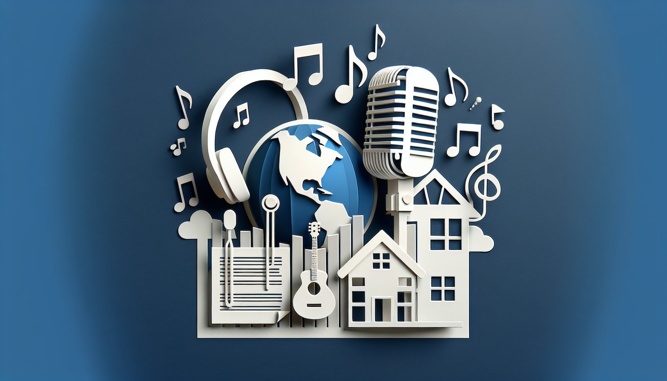 Paper art illustration Justin Bieber hometown and pop trivia quiz banner on dark blue background