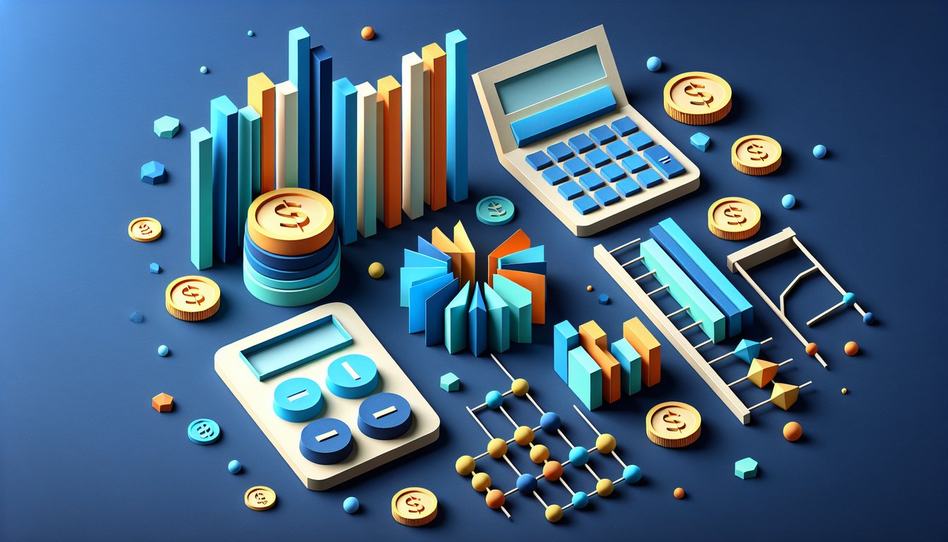 3D voxel art showcasing Financial Mathematics course content