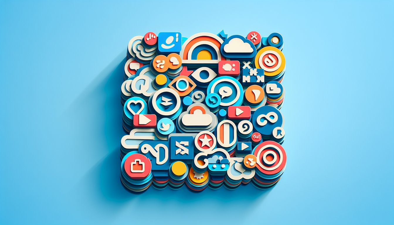 Paper cutout style colorful brand logos surrounding bold quiz title on sky blue background