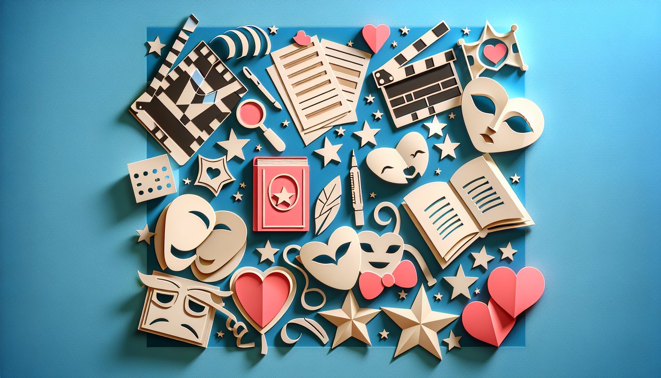 Paper art illustration for quiz to discover which 10 Things I Hate About You character you are on sky blue background.