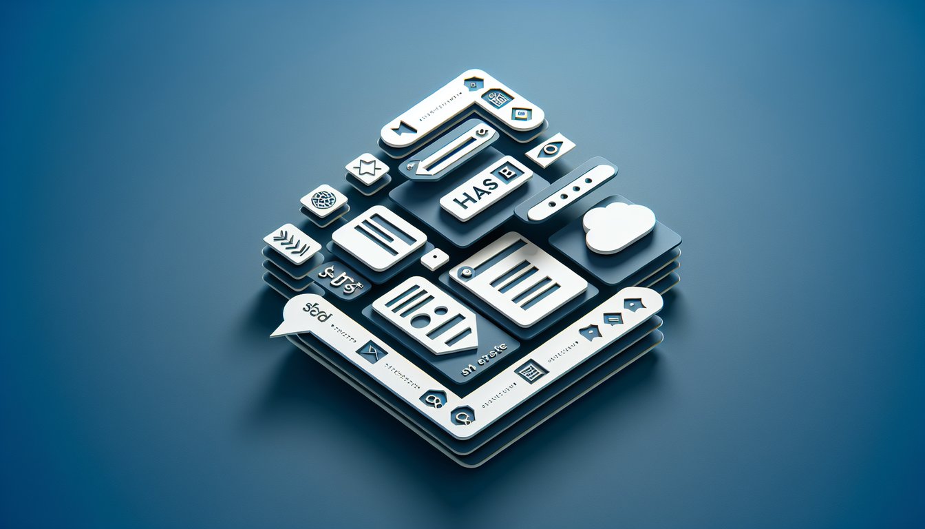 Paper art illustration featuring HTML tags CSS selectors quiz prompt on dark blue background.