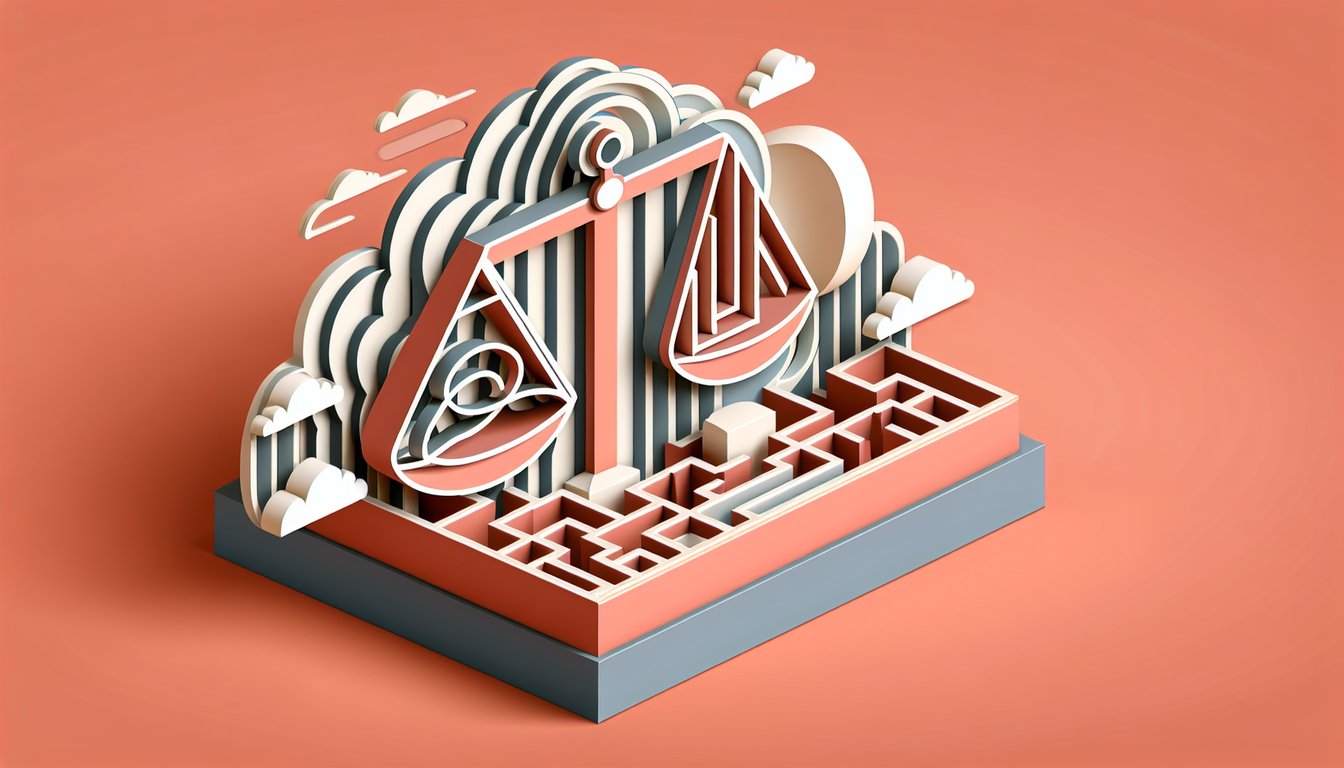 Paper art illustration promoting a free engaging ego test on a coral background