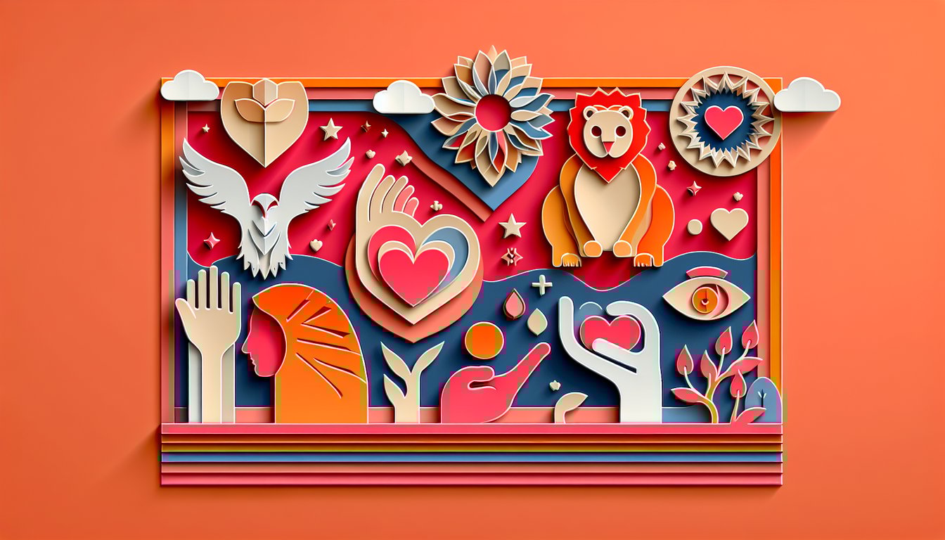 Paper art illustration for Divergent faction quiz revealing Dauntless, Abnegation, Erudite on coral background