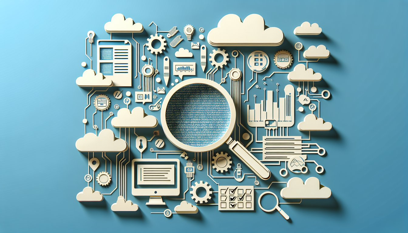 Paper art illustration of magnifying glass over circuit shapes and digital forensics quiz title on sky blue background