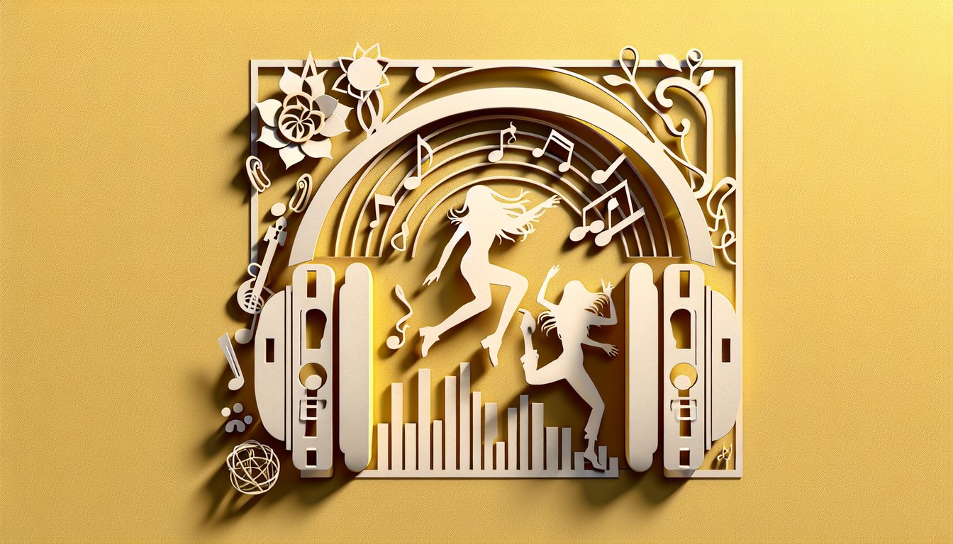 Paper art illustration for ENHYPEN bias quiz on a golden yellow background
