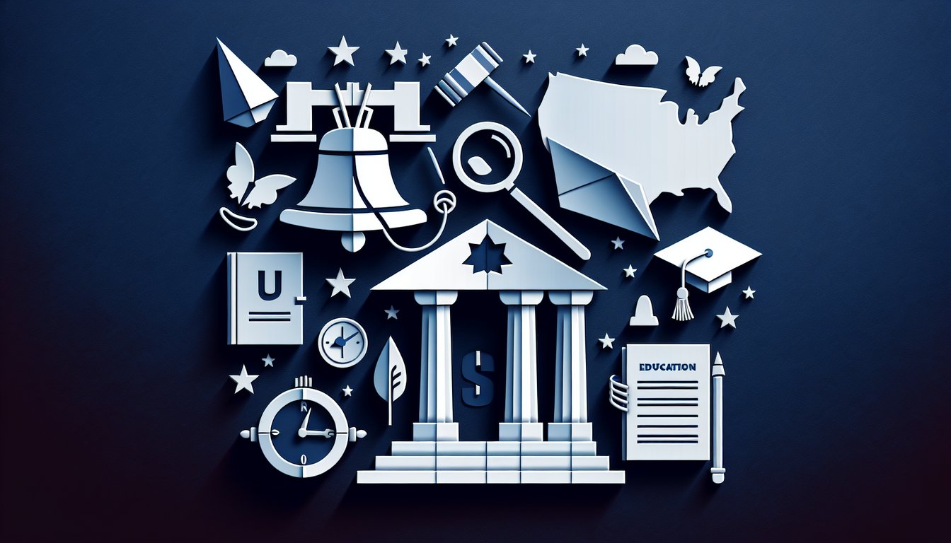 Paper art promoting US History Unlocked trivia quiz for high school students.