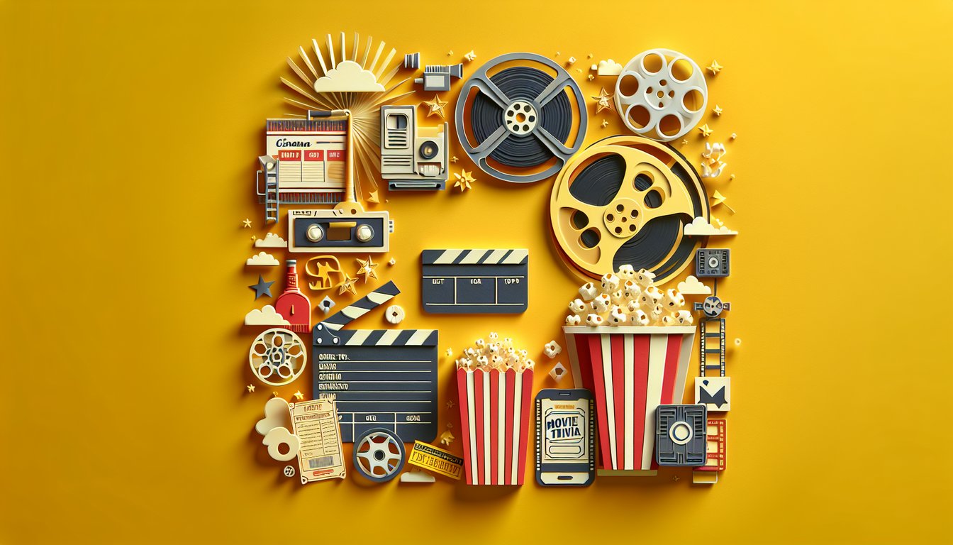 Paper art depicting Superbad trivia quiz on a golden yellow background