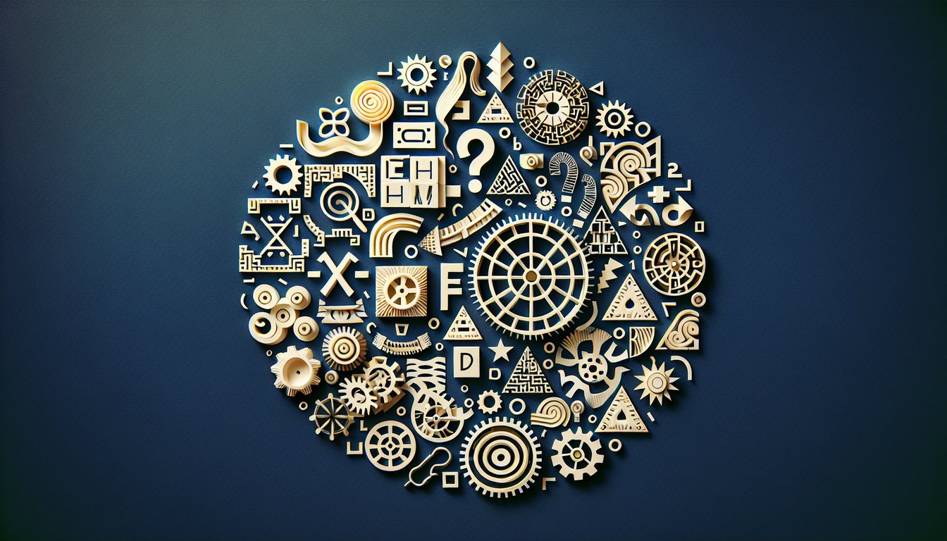 Colorful paper art illustrating a Verbal Reasoning Word Jumble Quiz theme.