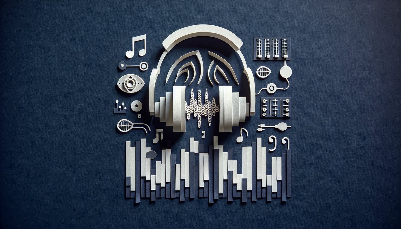 3D voxel art showcasing Sound Design II course content