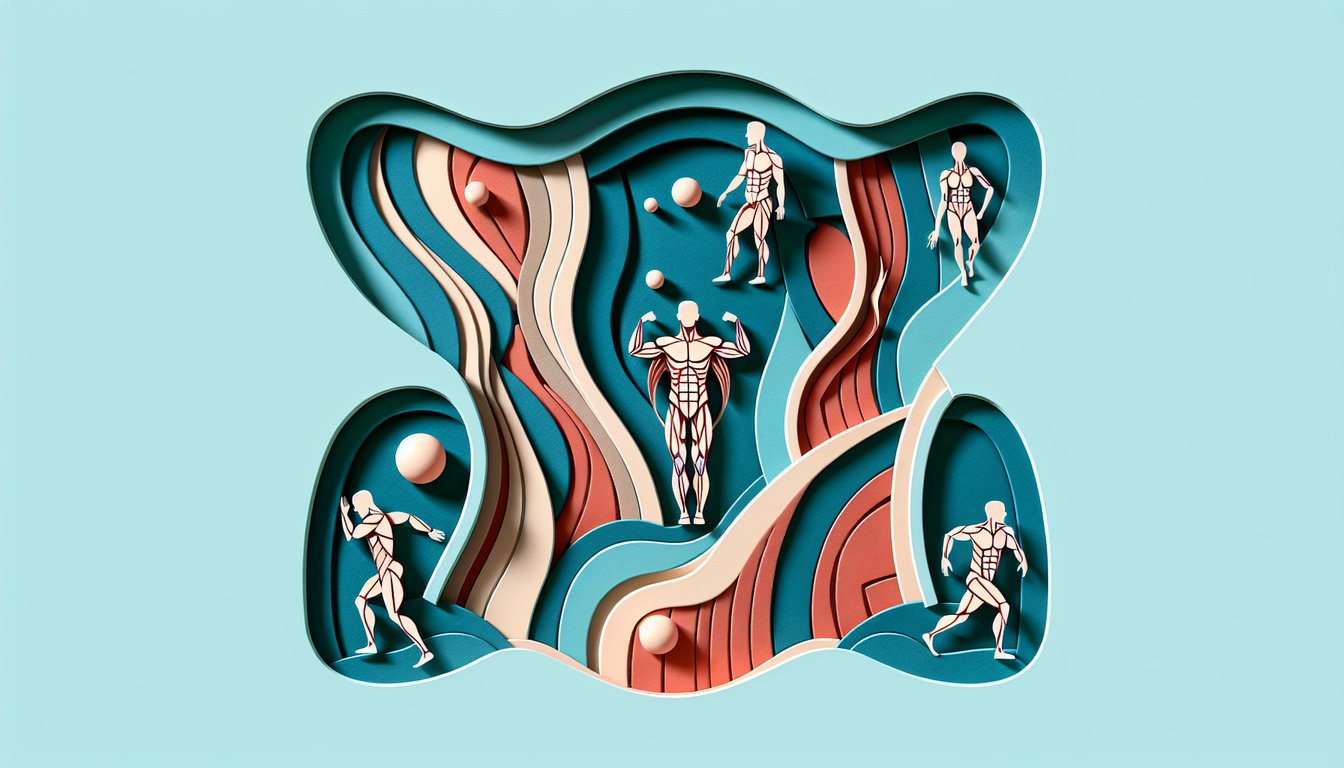 Paper art abdominal muscles layered on sky blue background with quiz title and labels hinting core anatomy challenge