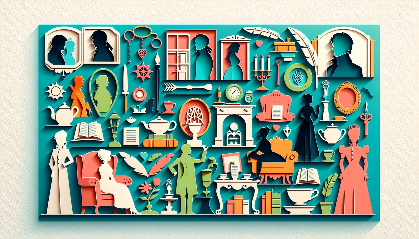 Paper art illustration for Emma personality quiz on a teal background