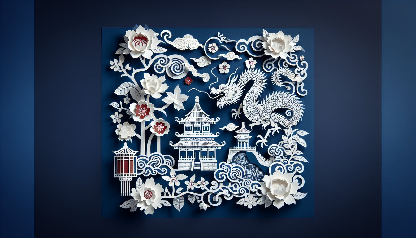 3D voxel art showcasing elements from Traditional China course