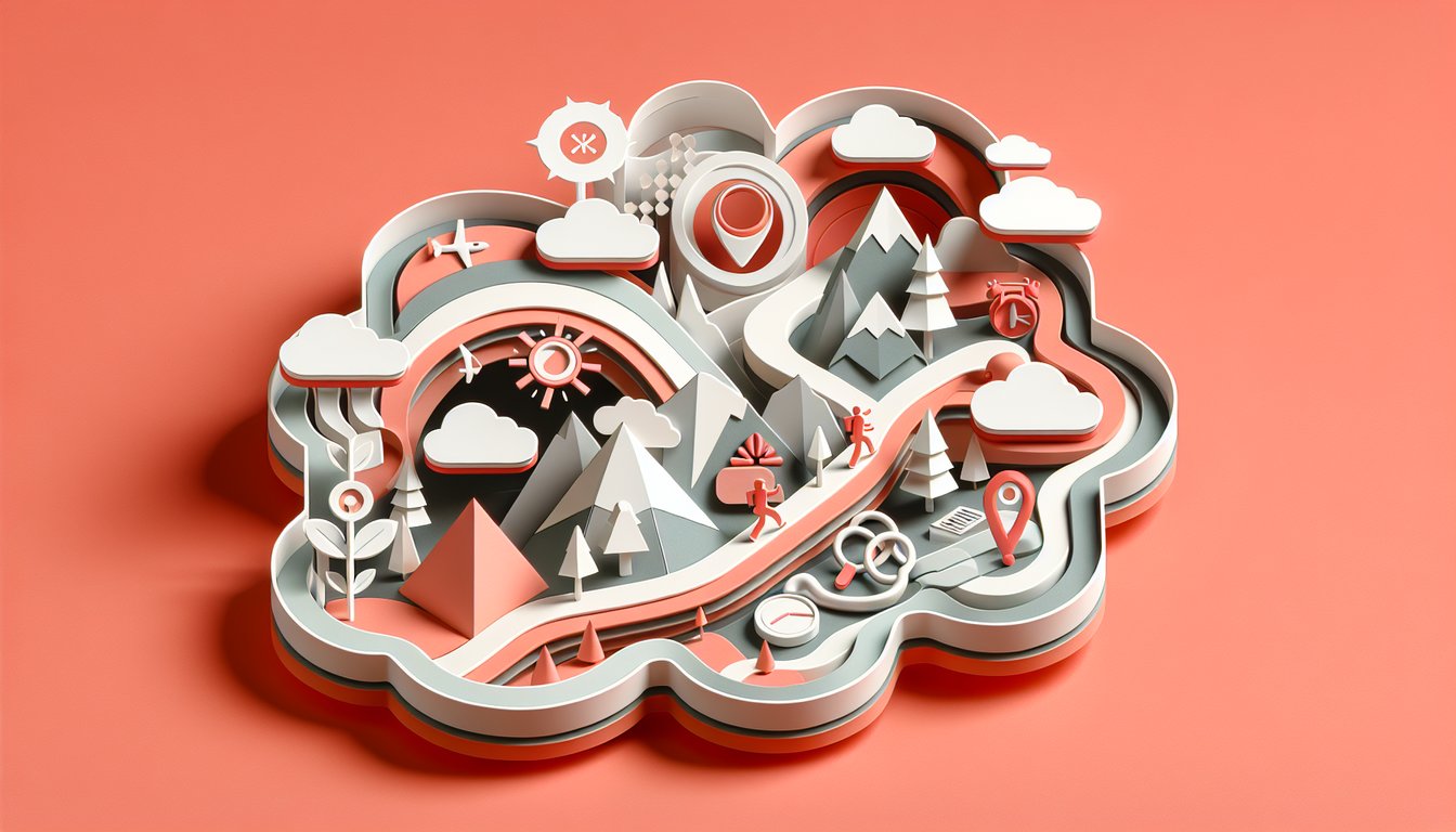 Paper art quiz prompt inviting free bulimia assessment with confidential insights on coral background with abstract shapes